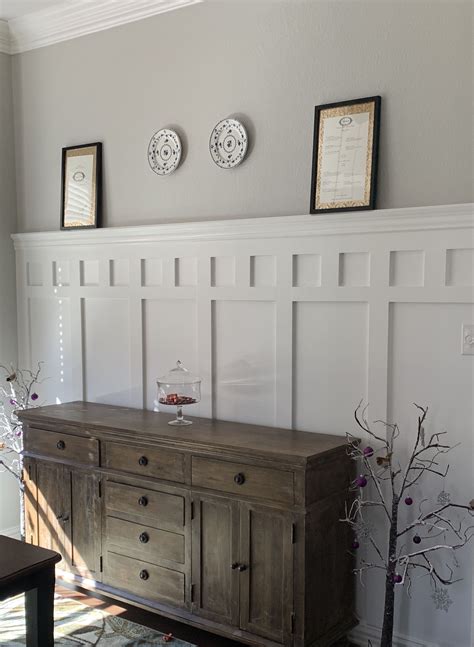 Dining Room Wainscoting With Sherwin Williams Repose Grey And Pure