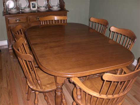 With over 2 lots available for antique ethan allen dining tables and 2 upcoming ethan allen 7 piece mahogany banded dining room table has 2 drawers, with 6 upholstered chairs and 2 leaves, 1 chair has a. Ethan Allen Dining Set | Collectors Weekly