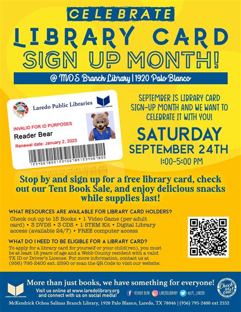 Mos Library Card Sign Up Month Laredo Public Library