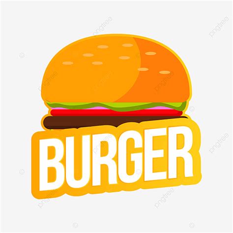 Gambar Makanan Burger Dengan Garis Besar Dan Tulisan Burger Makanan Makan PNG Dan Vektor