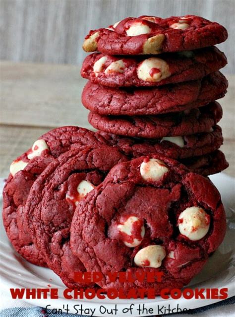 Red Velvet White Chocolate Cookies Cant Stay Out Of The Kitchen