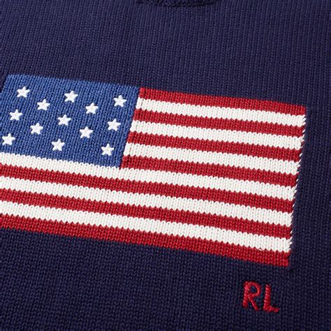 Polo Ralph Lauren Flag Intarsia Knit Navy End