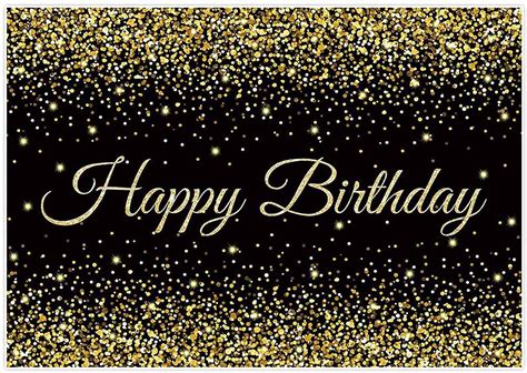 7x5ft Happy Birthday Party Backdrop Black And Gold Glitter Photography