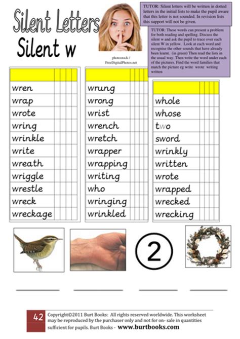 By spotting the silent letters, a picture will be revealed! SILENT W WORKSHEET 1 by coreenburt - Teaching Resources - Tes