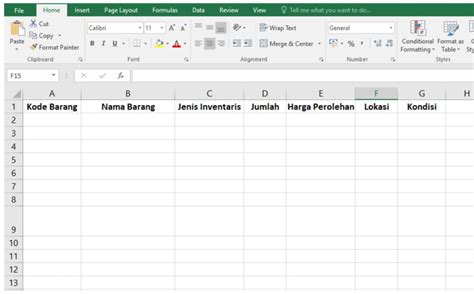 Cara Mudah Membuat Daftar Inventaris Kantor Excel Dengan Template Dan