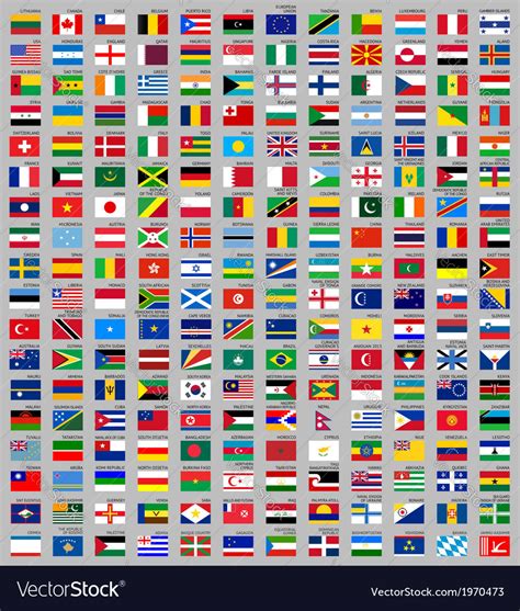 216 Flags World Royalty Free Vector Image Vectorstock