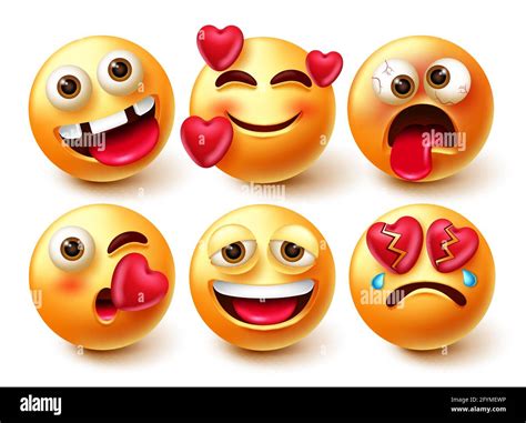 Conjunto De Caracteres Vectoriales Emoji Smileys Emoticono Smiley 3d