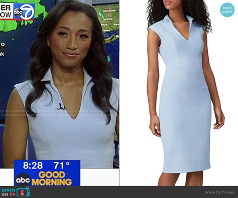 Wornontv Brittanys Light Blue V Neck Dress On Good Morning America
