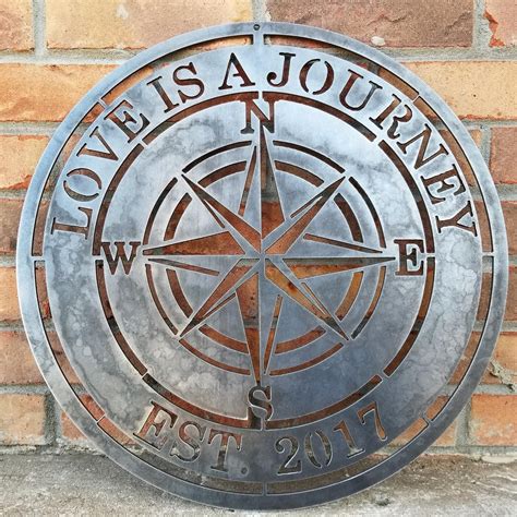 Personalized Compass Rose Metal Sign Personalized Wedding Etsy Canada