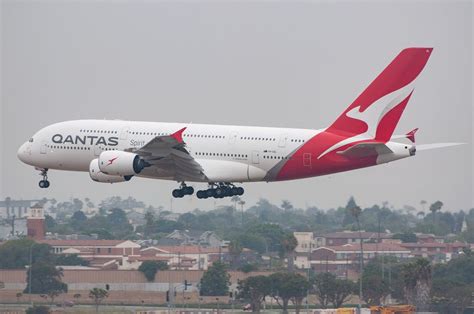 Updated Livery Qantas A380 842 Landing At Lax On June 21 2018 Qantas