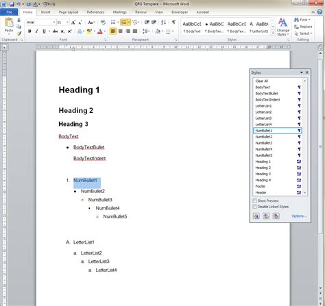 Microsoft Word Multilevel List Tutorial Printable Templates
