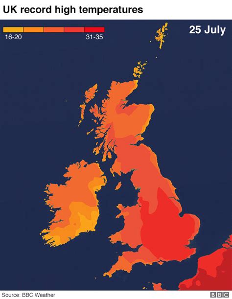 Uk Weather The Uks Record Breaking Heat In Maps And Charts Bbc News