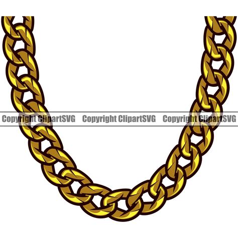 Digital Drawing And Illustration Gold Diamond Chain Link Necklace Svg