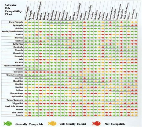 Saltwater Fish Compatibility Chart Habitattitude Protect Our Environment
