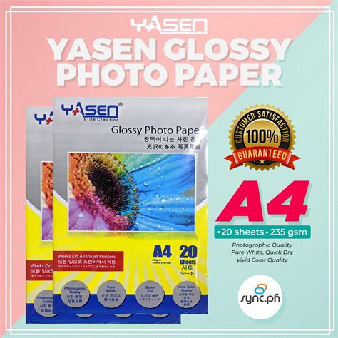 Yasen Glossy Photo Paper 235gsm Shopee Philippines