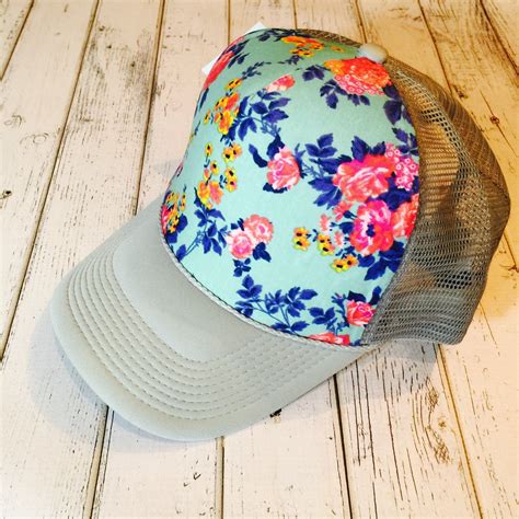 Cute Floral Fashion Trucker Hat Floral Hat Womens Hat