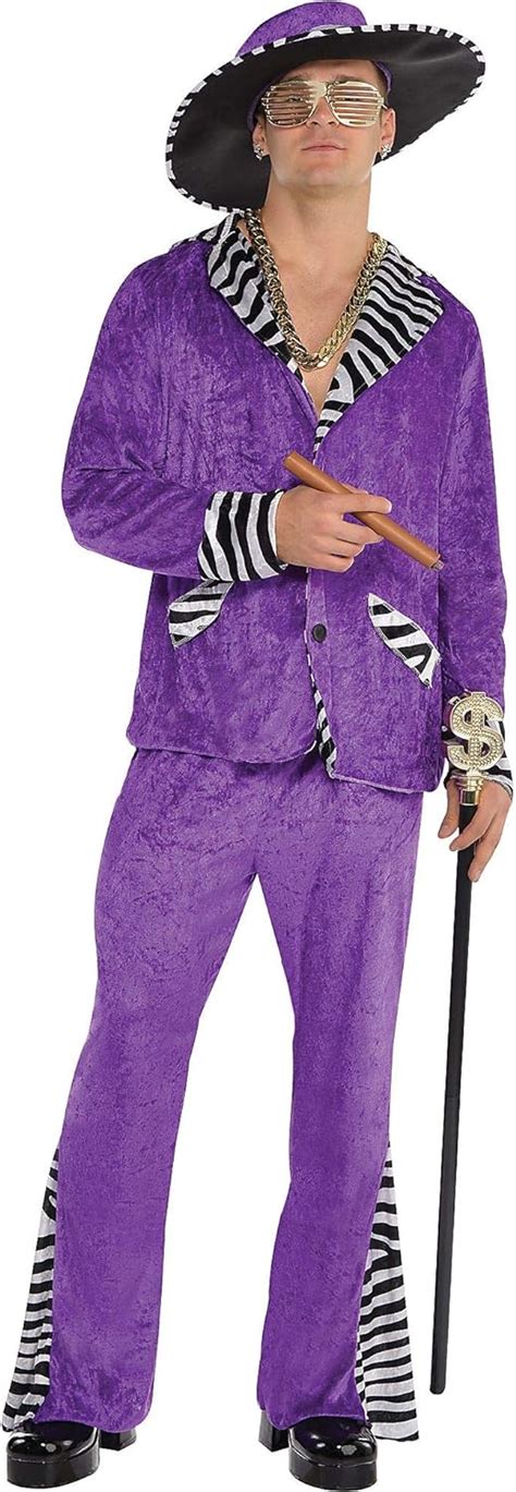 Amazon Com AMSCAN Sugar Daddy Pimp Halloween Costume For Men Standard With Hat Clothing