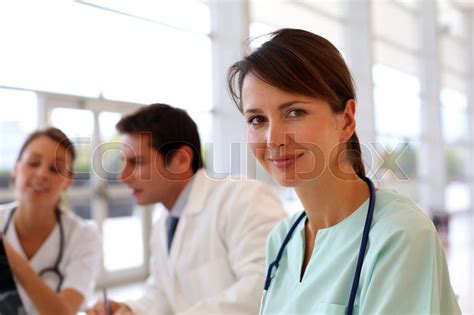 Attractive Nurse Working In Hospital Stock Image Colourbox