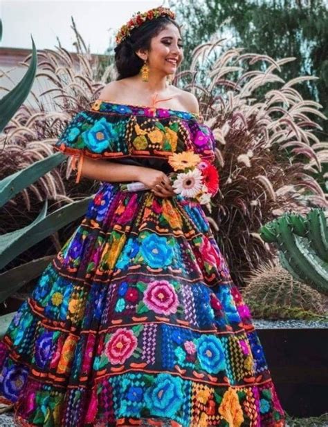 Colorful Chiapas Style Dress Custom Made Hand Embroidered Etsy In 2020 Mexican Embroidered