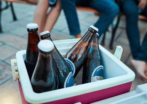 Ice Cold Beers All Party Long Bottled Beers Chilling In A Cooler Box