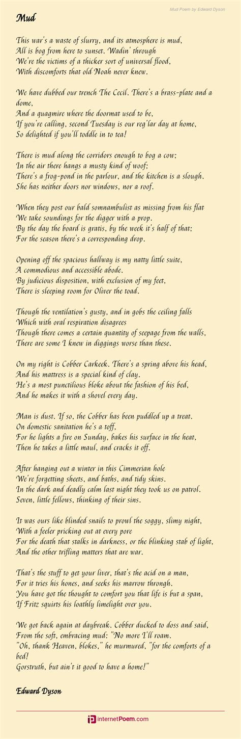 Mud Poem By Edward Dyson