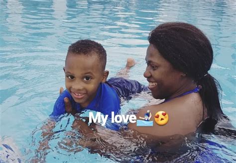 Uche Jombo And Her Son Matthew Go Swimming Together My