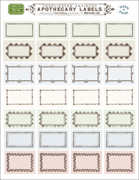 How do i get a label template in word? Ornate Apothecary Blank Labels by Cathe Holden | Free printable labels & templates, label design ...
