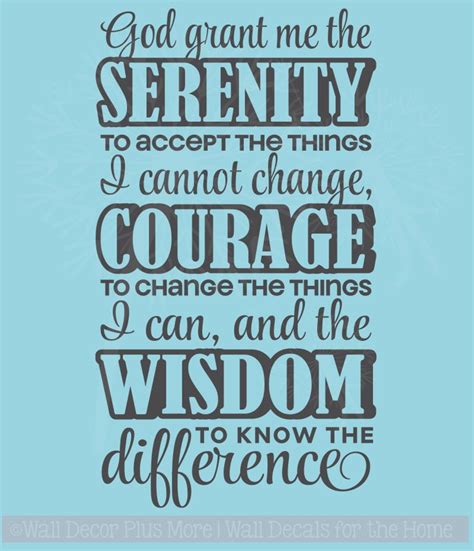 God Grant Me Serenity Religious Prayer Wall Decal Stickers Quote