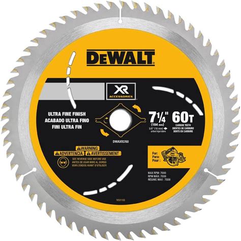 Dewalt 7 14 In 60 Tooth Carbide Circular Saw Blade At