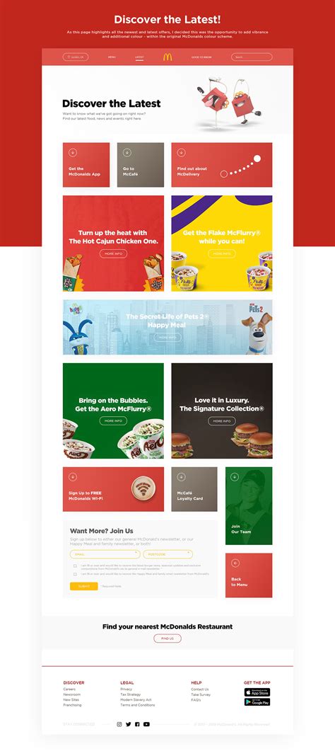 Mcdonalds Website Redesign Concept On Behance