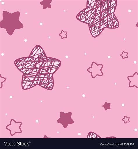 Seamless Children S Pink Stars Background Vector Image