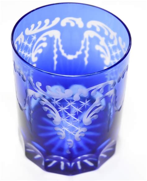 Cut Crystal Whiskey Glass Tumbler Baccarat Sapphire Blue At 1stdibs Cut Crystal Tumbler