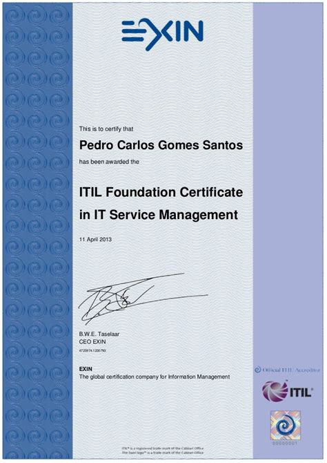 Itil V3 Foundation Certified