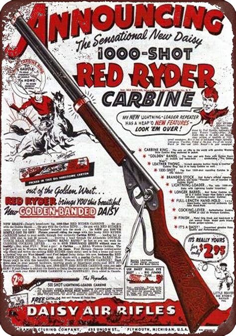 Buy Isaric Tin Sign 1940 Daisy Red Ryder BB Vintage Look Reproduction 8