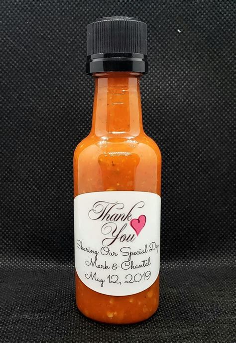 Wedding Favours For Guests Personalized Mini Hot Sauces Etsy Hot Sauce Favors Hot Sauce