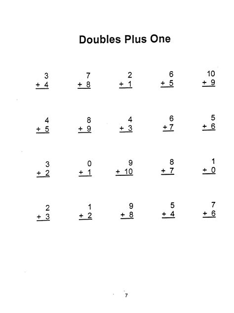 14 Doubles Plus One Worksheet