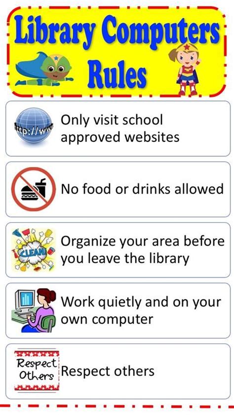 Library Rules Printable
