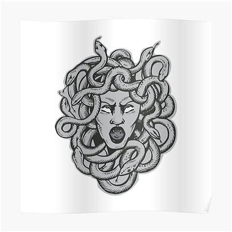 Medusa Head Head Of Medusa Poster For Sale By Bikerstickers Redbubble