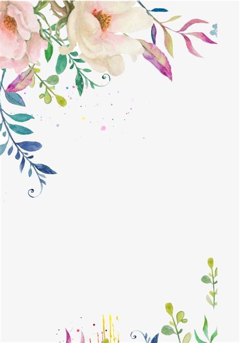 Hand Painted Flower Border Flower Clipart Hand Painted Flowers