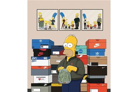 Illustrations Depict Bart And Homer Simpson As Sneakerheads