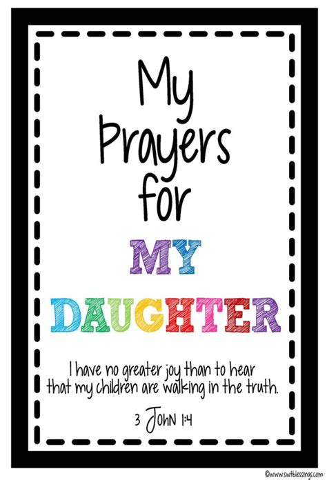 Prayers For My Daughter Scripture Cards Female Instant Etsy