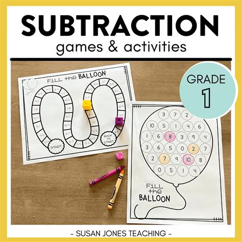 Subtraction Games Print Play Learn Susan Jones Teaching