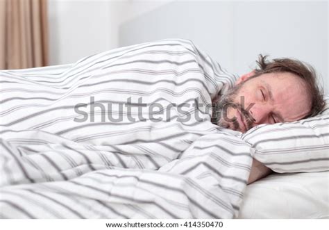 Mature Man Sleeping His Bed Stock Photo Edit Now 414350470