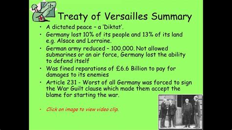 Treaty Of Versailles Youtube