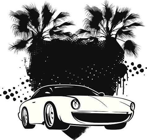 Best Stencil Muscle Car Hot Rod Car Illustrations Royalty