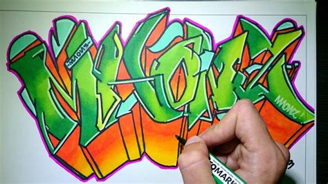 Drawing Graffiti On Paper Maonz Youtube