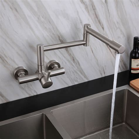 Undermount stainless steel finish average nationwide for basin undermount stainless handle deck kitchen sink faucets complied with pulldown. Foldable Kitchen Faucet Wall Mounted Stainless Steel Sink ...