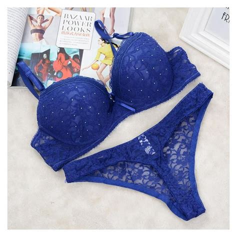 womens embroidery sexy lace padded push up bra set underwear and panties set