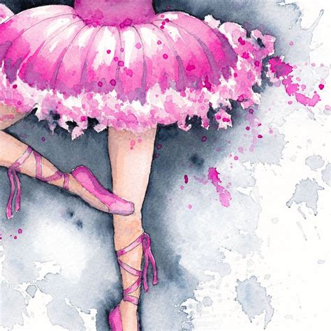 Pink Watercolor Ballerina Ballerina Pink Ballerina Dancing Etsy