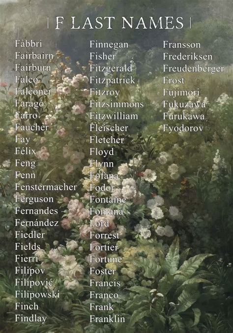 F Last Names In 2024 Last Names For Characters Fantasy Names